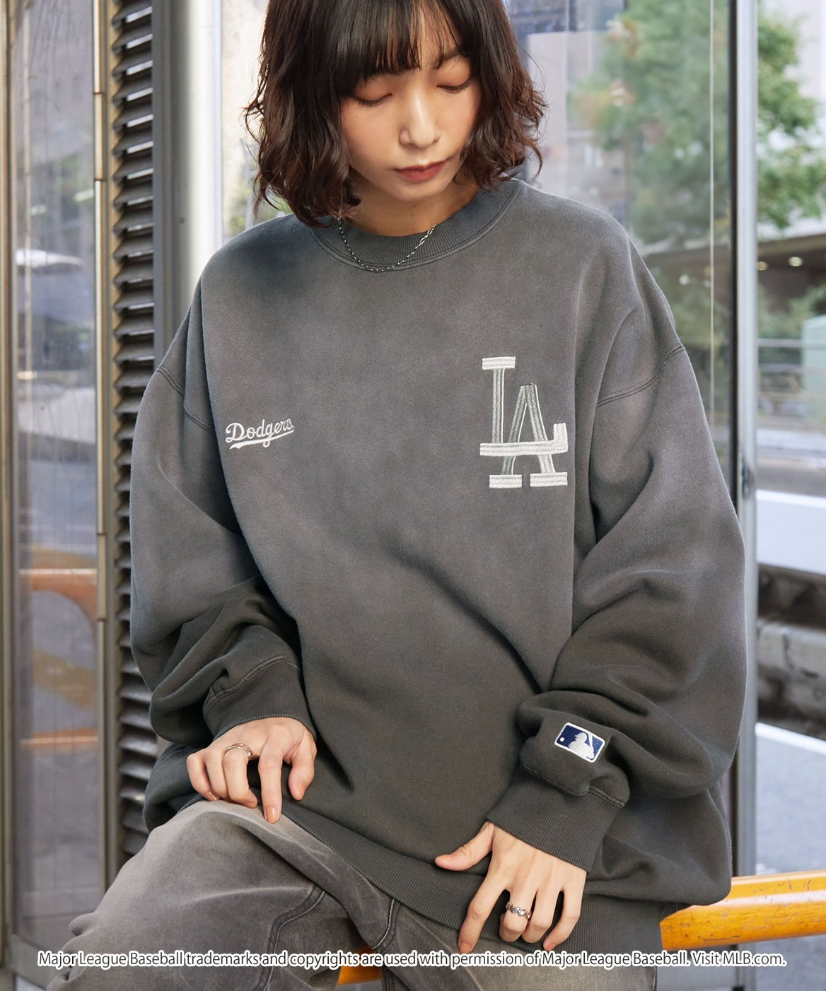 <球迷必入>日本 MLB 美國 職棒 大聯盟 刺繡 漸層 抓絨 圓領 大學T 3色