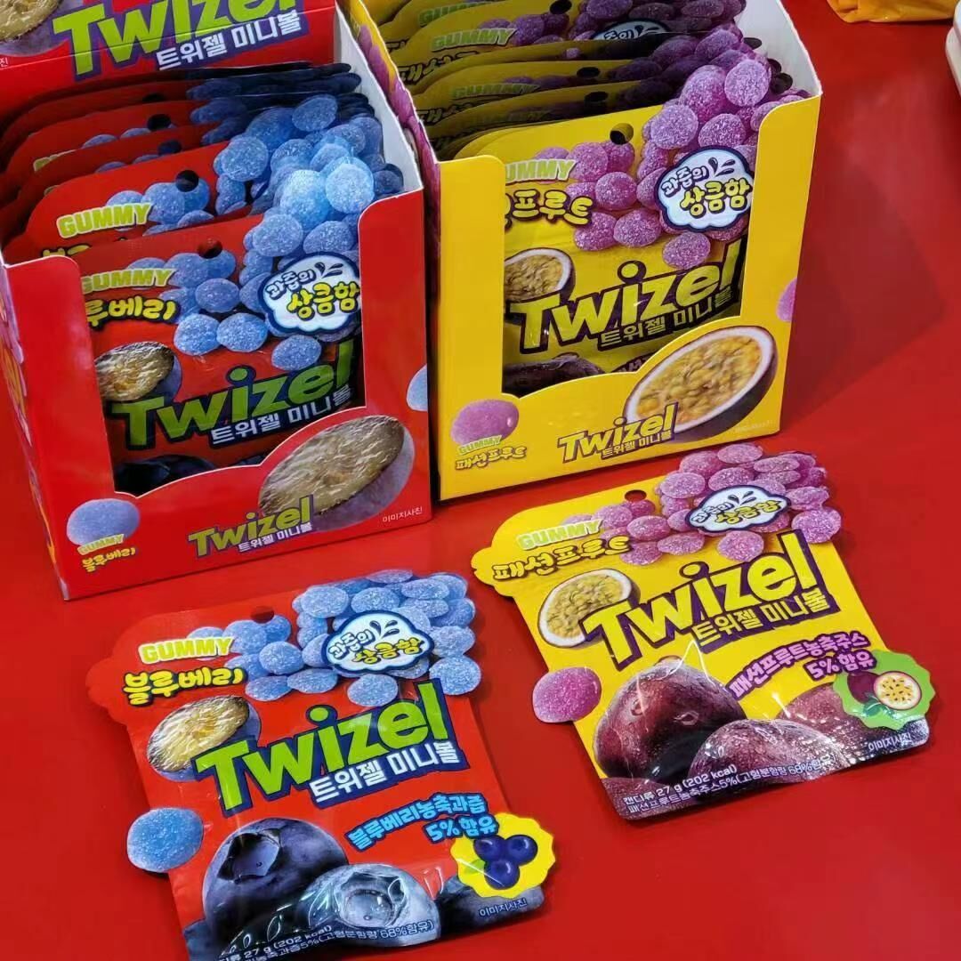 現 貨 (由倉庫直出)丨韓國零食 果汁夾心軟糖🍬27g/包 ​百香果 藍莓兩種口味