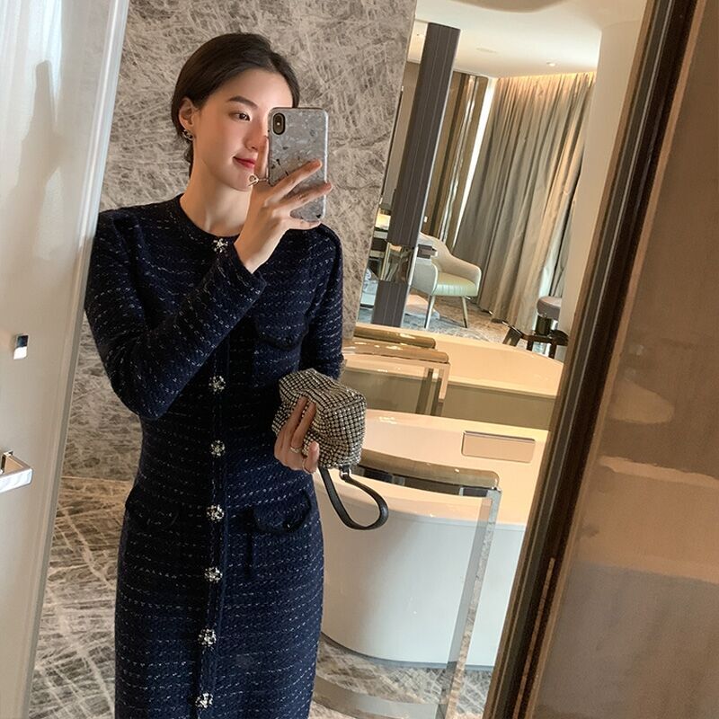 優雅小香 毛衣洋裝