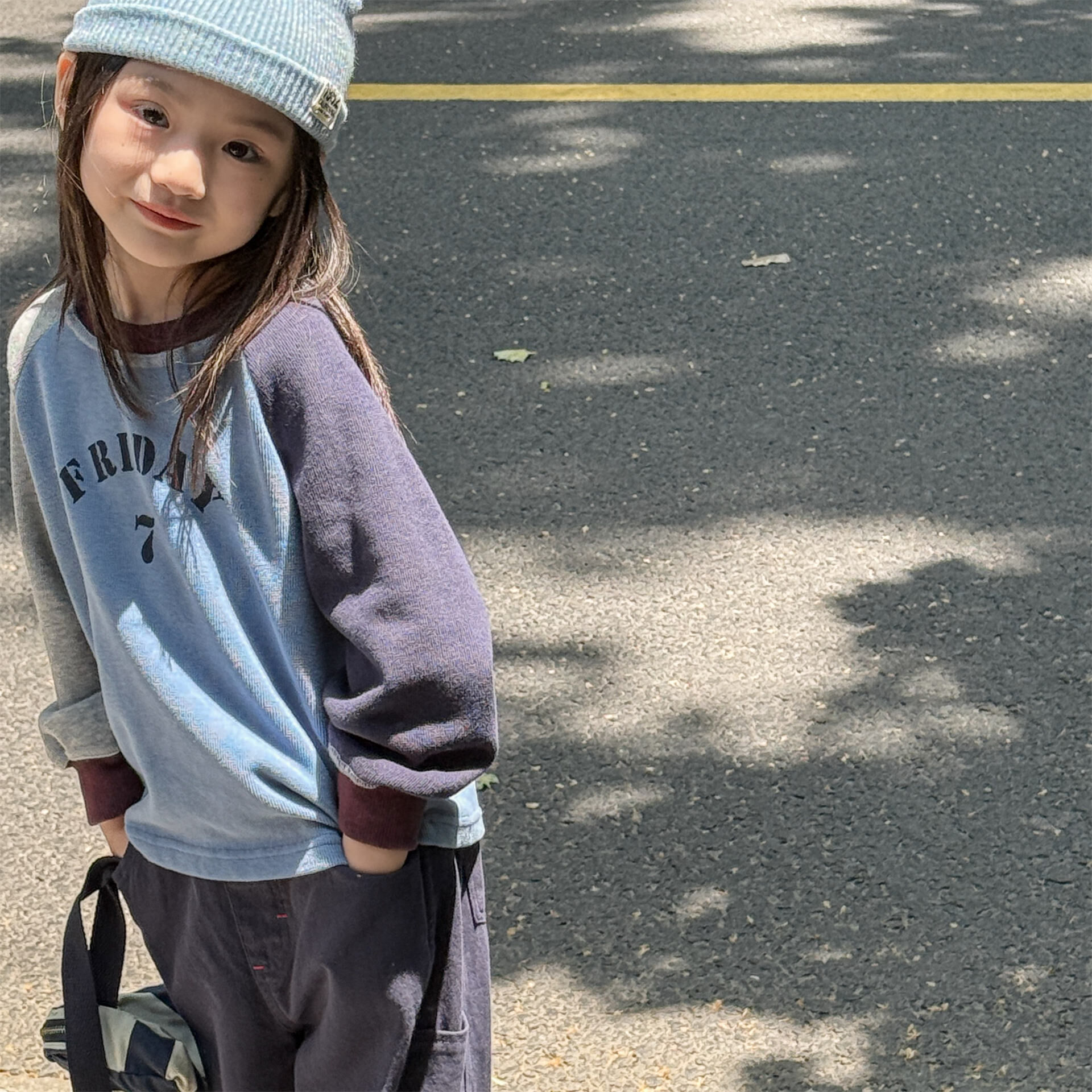 拼色袖印字上衣(80-130)