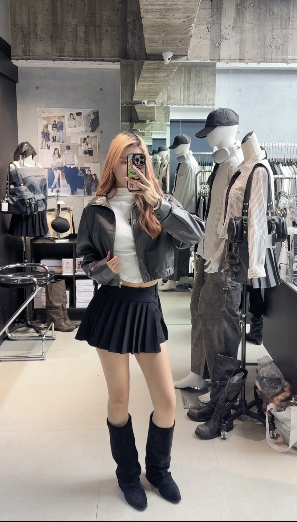 閉眼入短版翻領皮夾克