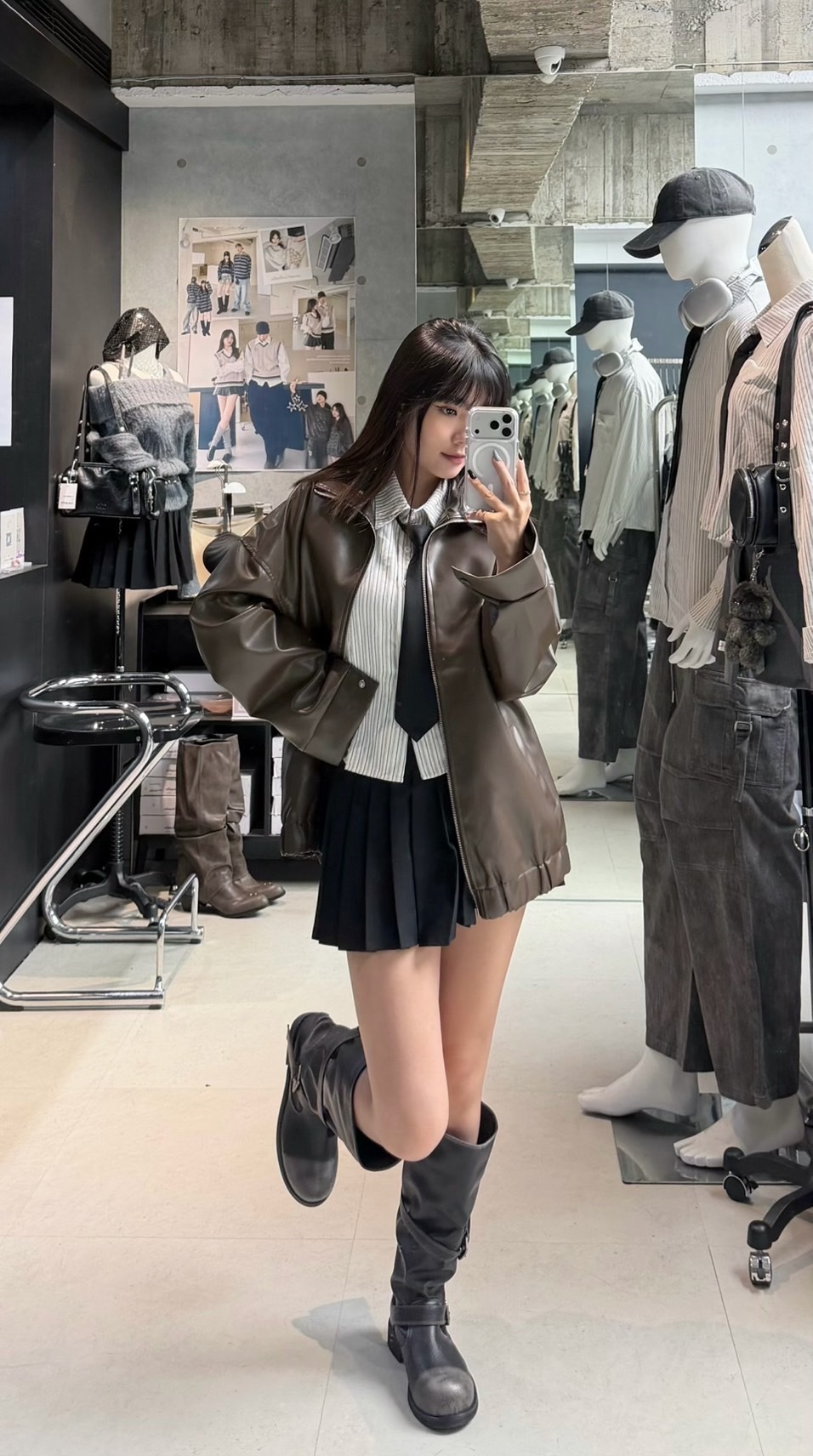 被帥暈的寬鬆皮夾克