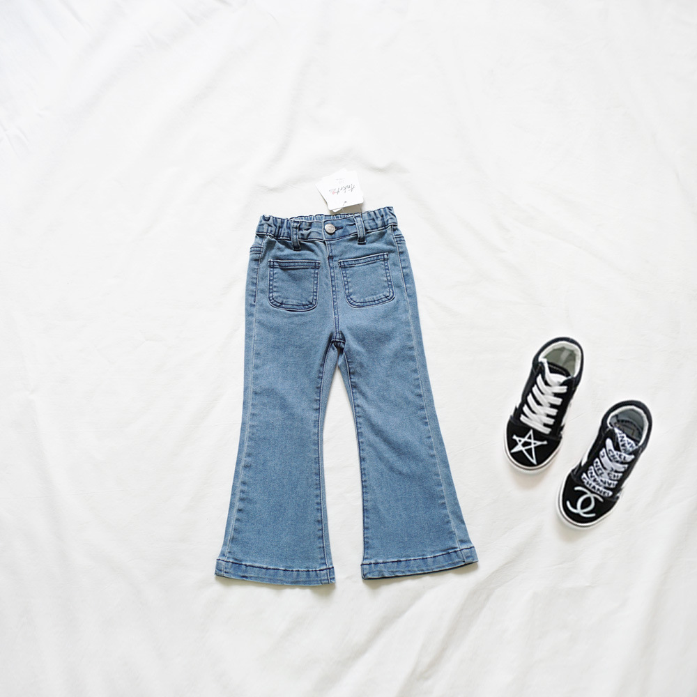 雙口袋復古風彈力喇叭褲 90-140cm #25319