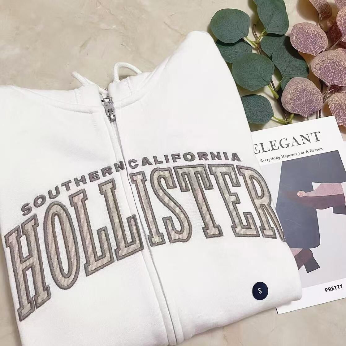 女裝款HOLLISTER LOGO ZIPUP HOODIES