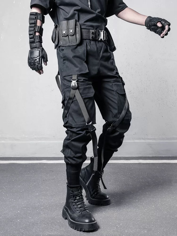 𝙏𝙀𝘾𝙃𝙒𝙀𝘼𝙍 織帶多倉束腳傘兵褲