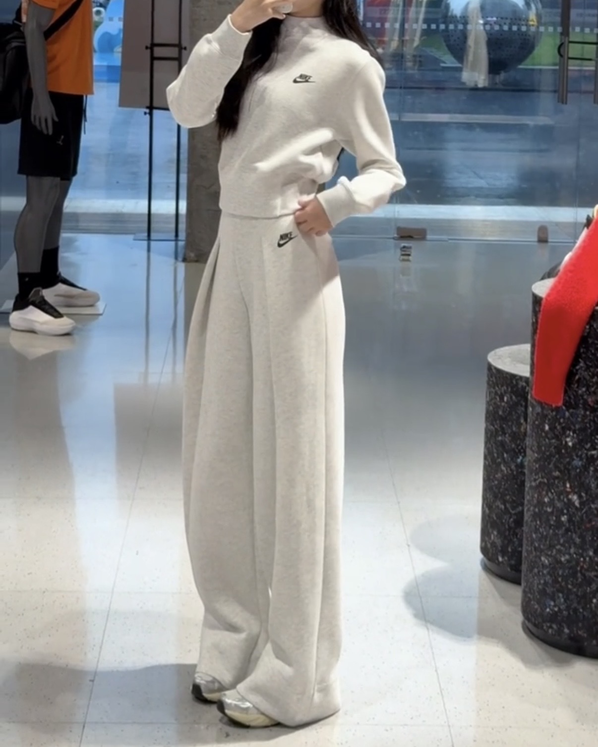 NIKE SPORTSWEAR TECH FLEECE 皺摺太空棉褲 高腰 寬褲 闊腿褲 長褲 女款 灰色 FV8053-013 復古綠 FV8053-338 / 預購