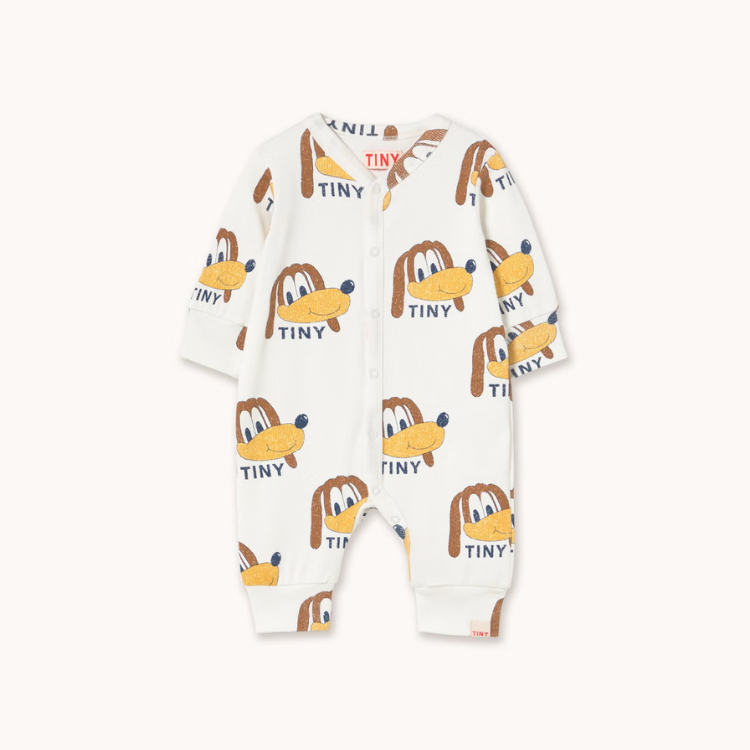 TINYCOTTONS│狗狗純棉印花薄款連身衣．OFFWHITE