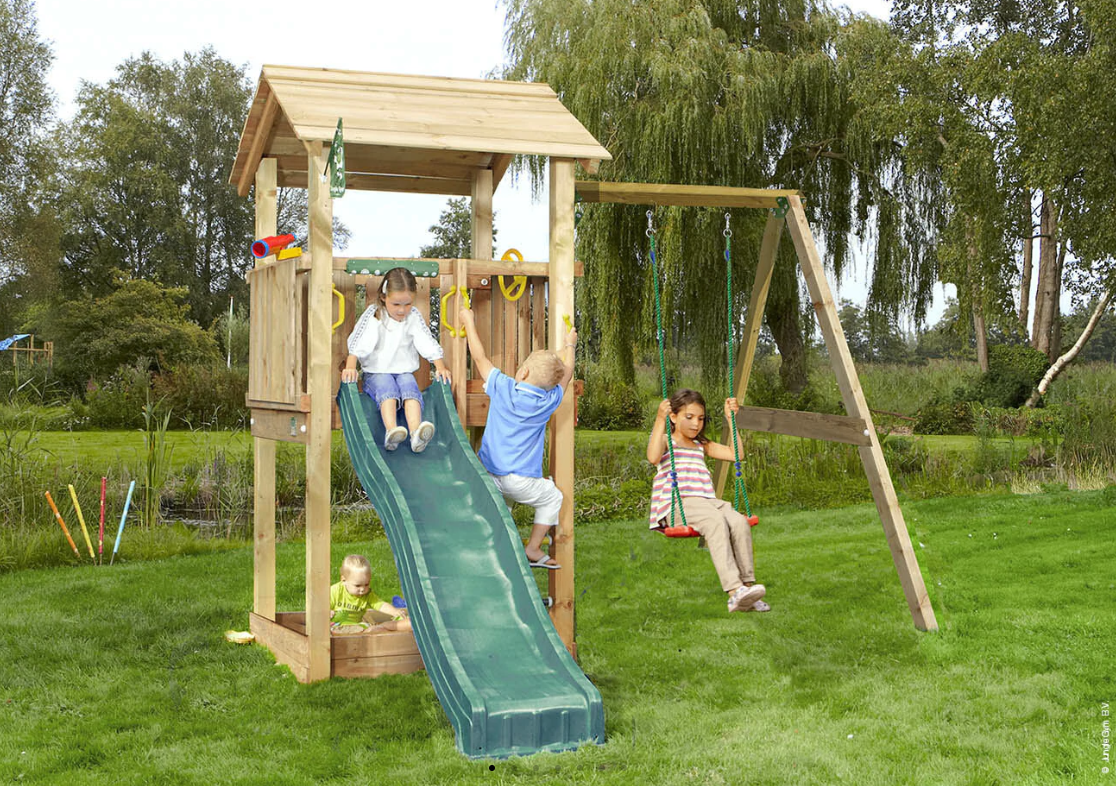 Jungle Casa | Wooden climbing frame with swing