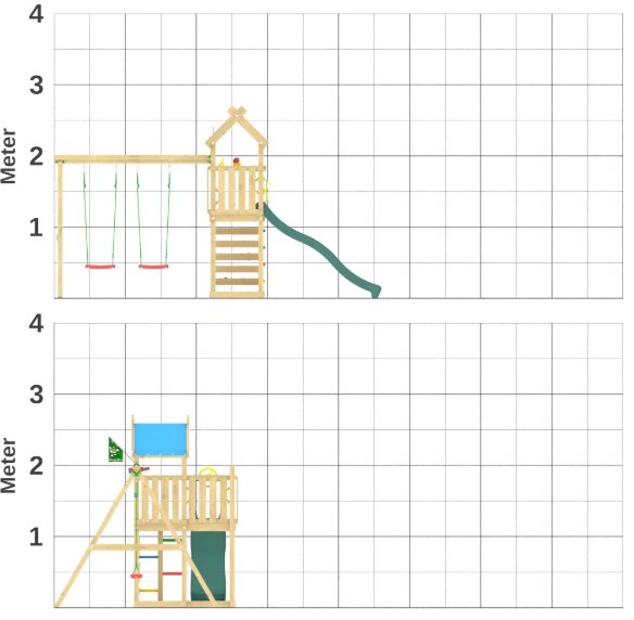 Jungle Nomad | Wooden climbing frame with double swing