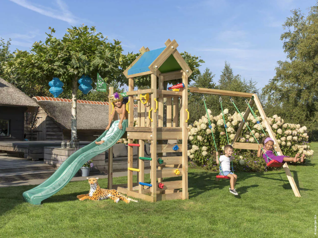 Jungle Nomad | Wooden climbing frame with double swing