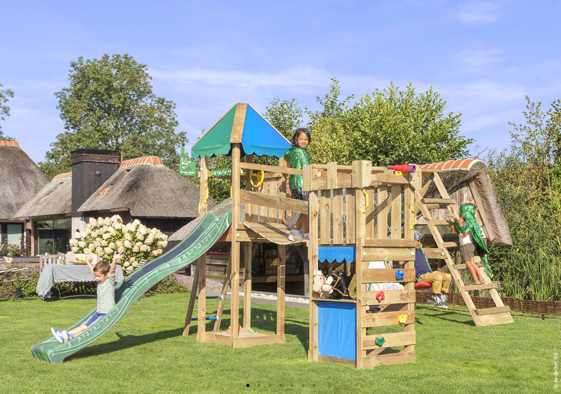Jungle Explorer | Wooden climbing frame with swings & climbing net