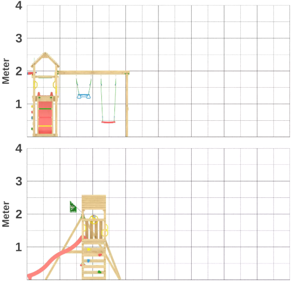 Jungle Cocoon | Wooden climbing frame with double swing