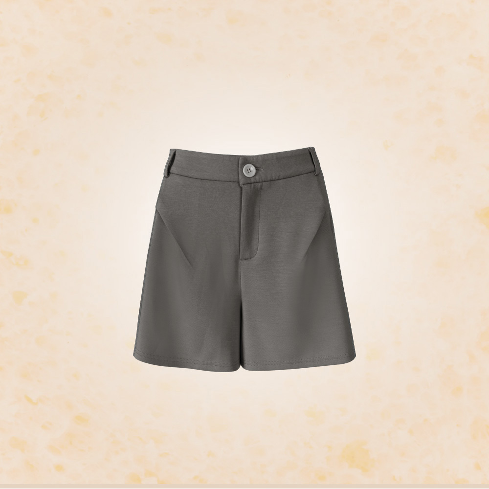 女款｜半圓打褶豆腐褲-深灰