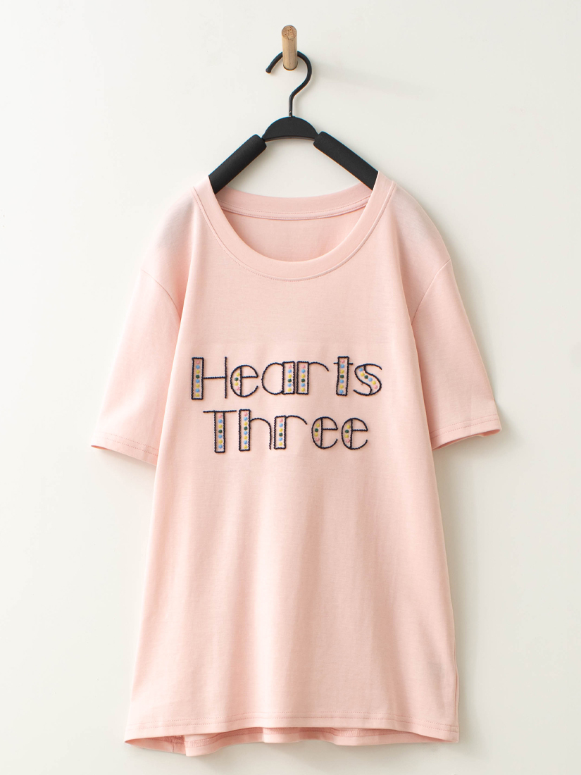 清新棉質小花鎖鏈繡花字母短袖上衣