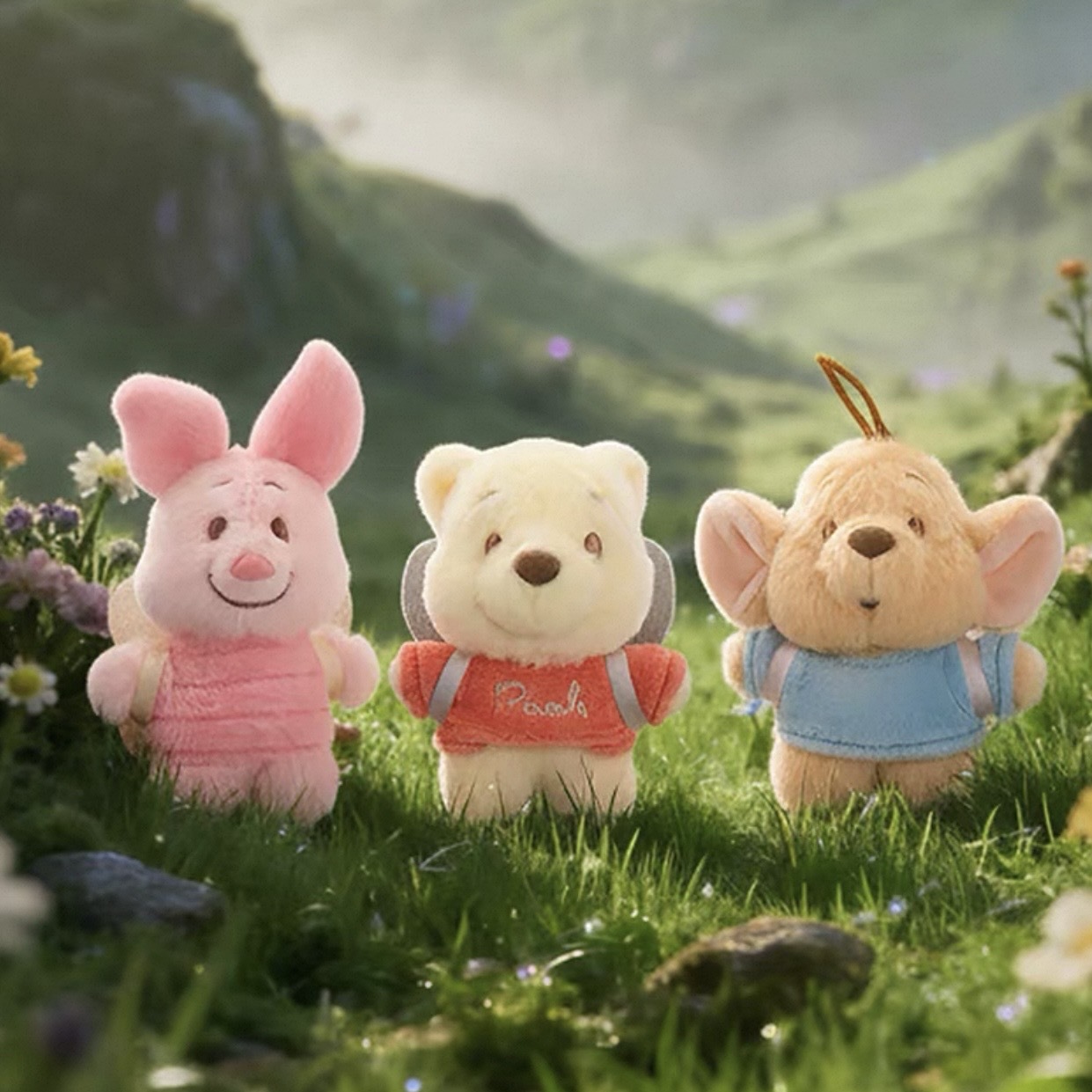 DISNEY 迪士尼 蝴蝶仙子組合吊飾 三隻一組 不拆售 絨毛玩具 小豬皮杰/小熊維尼/小豆