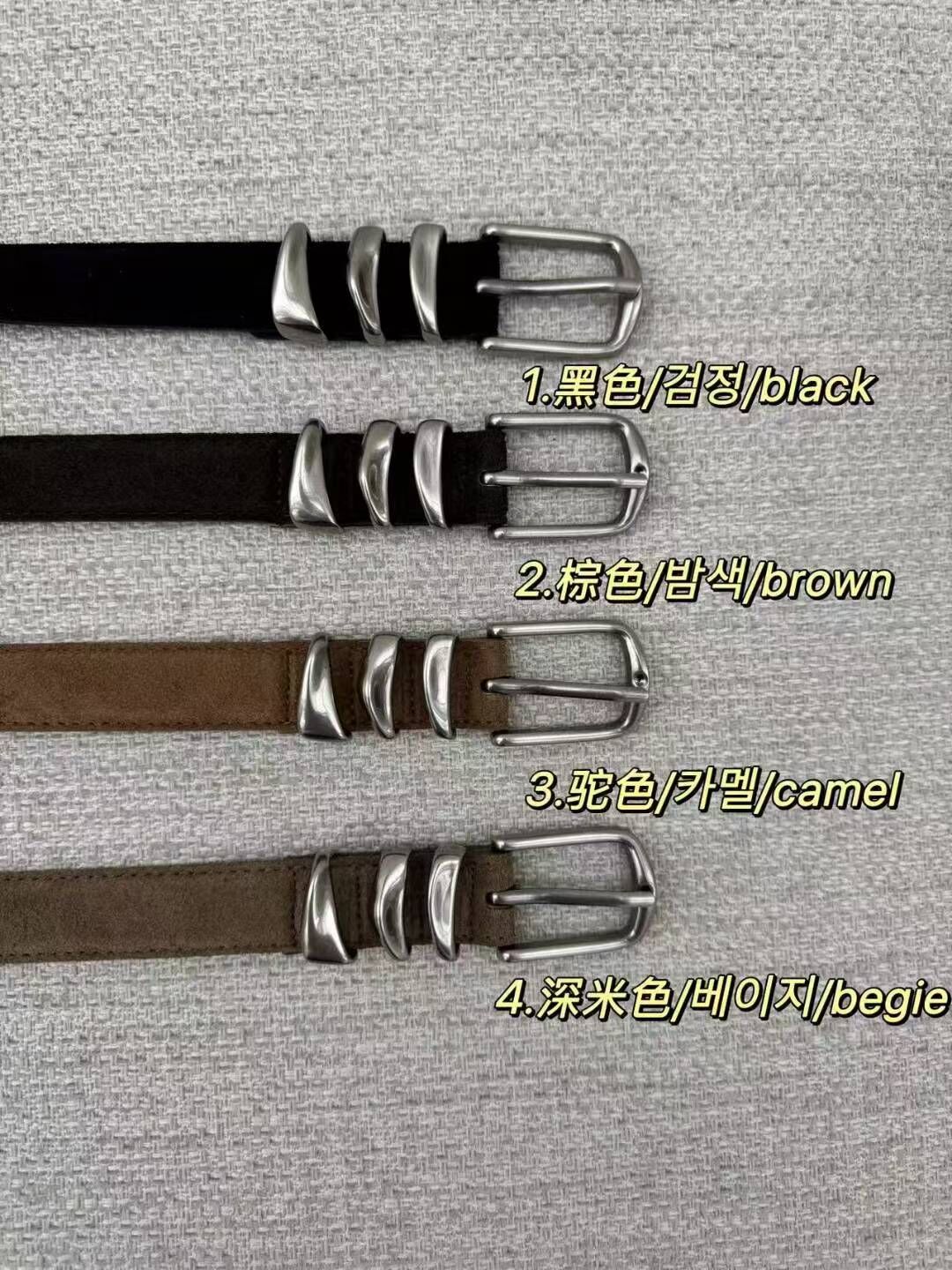 BT5101 三腰结意大利牛皮麂皮腰帶