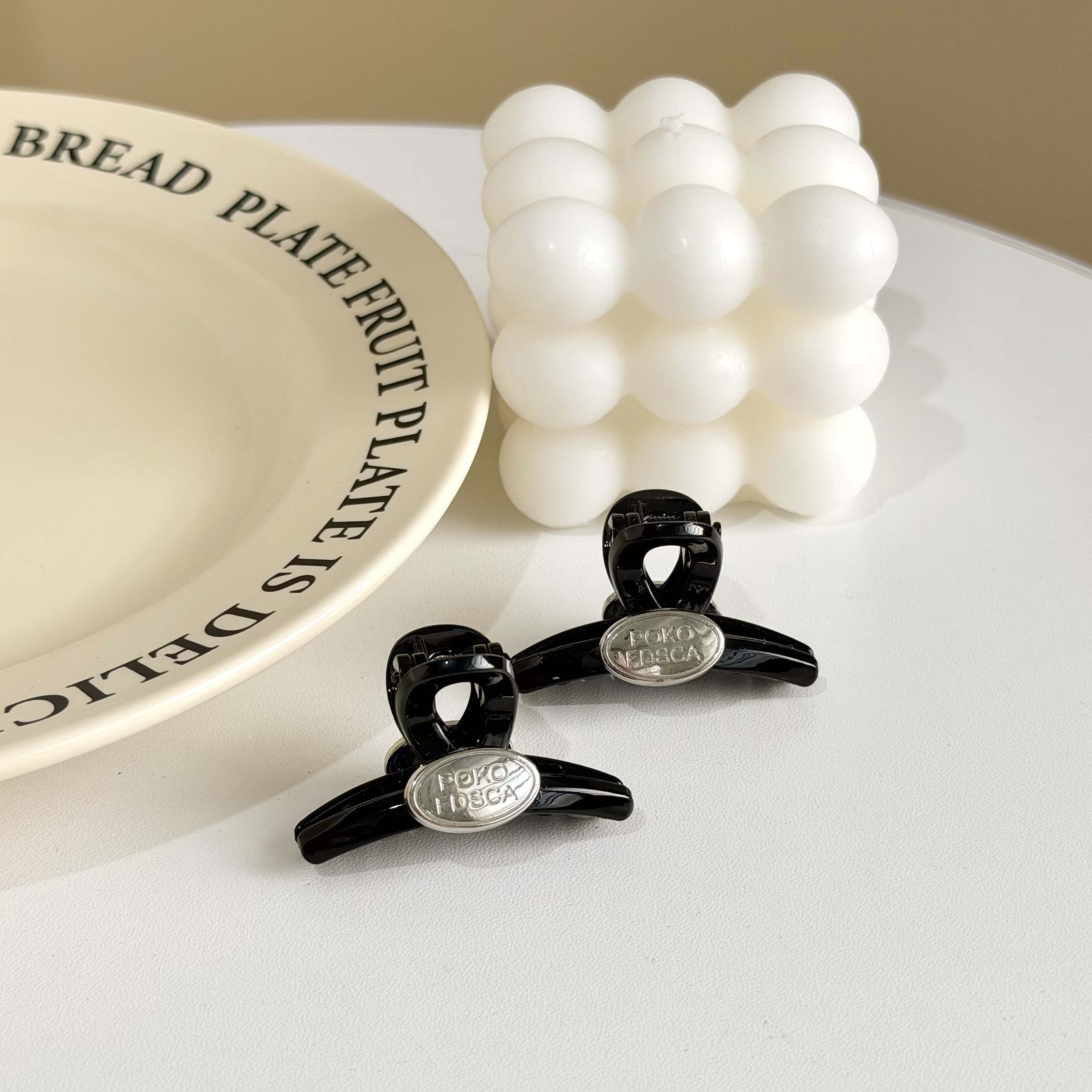 V31橢圓銀標刻字小抓夾