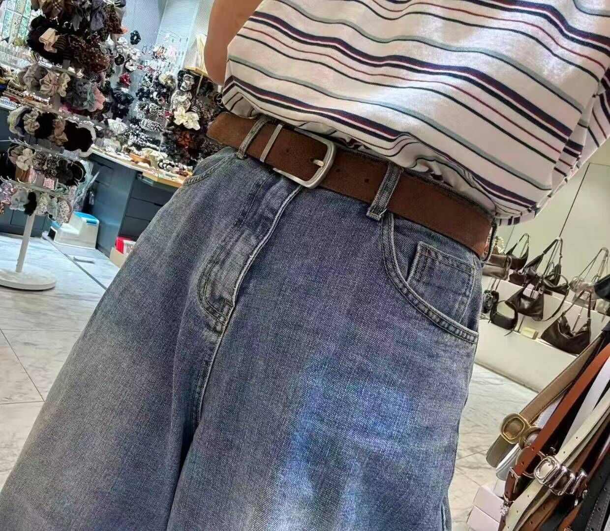 BT5106 義大利牛皮麂皮寬皮帶