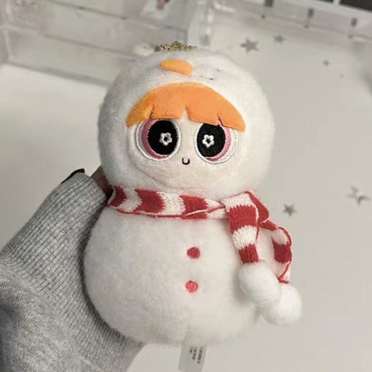 飛天小女警 冬季雪人系列 毛絨玩具 吊飾 花花 泡泡 毛毛