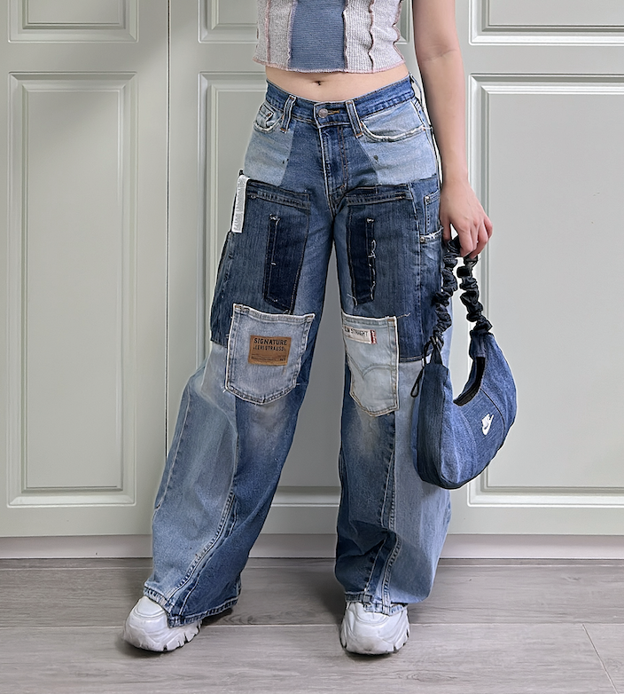 【現貨】Remake 併接牛仔長寬褲 - 3款式