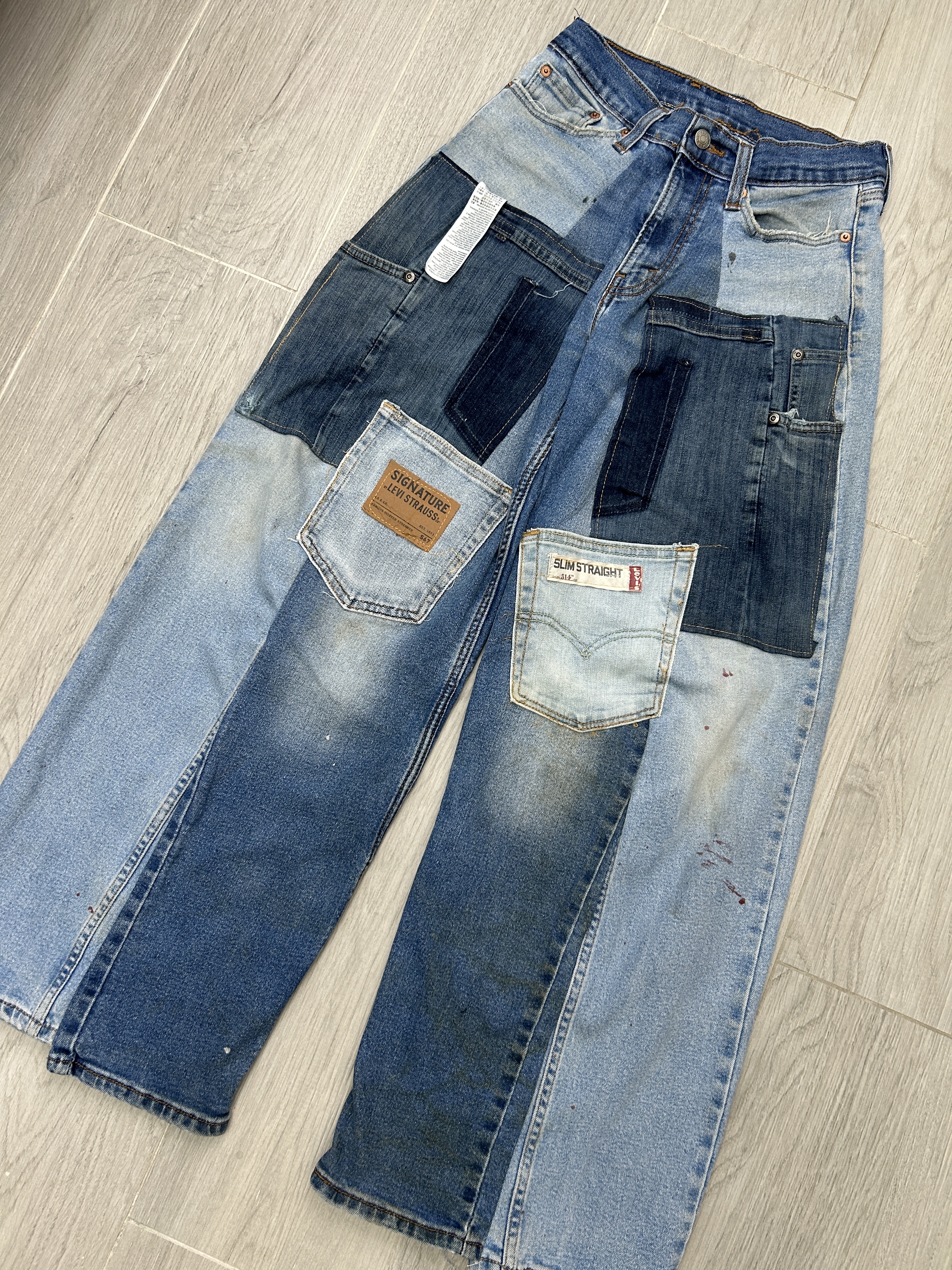 【現貨】Remake 併接牛仔長寬褲 - 3款式