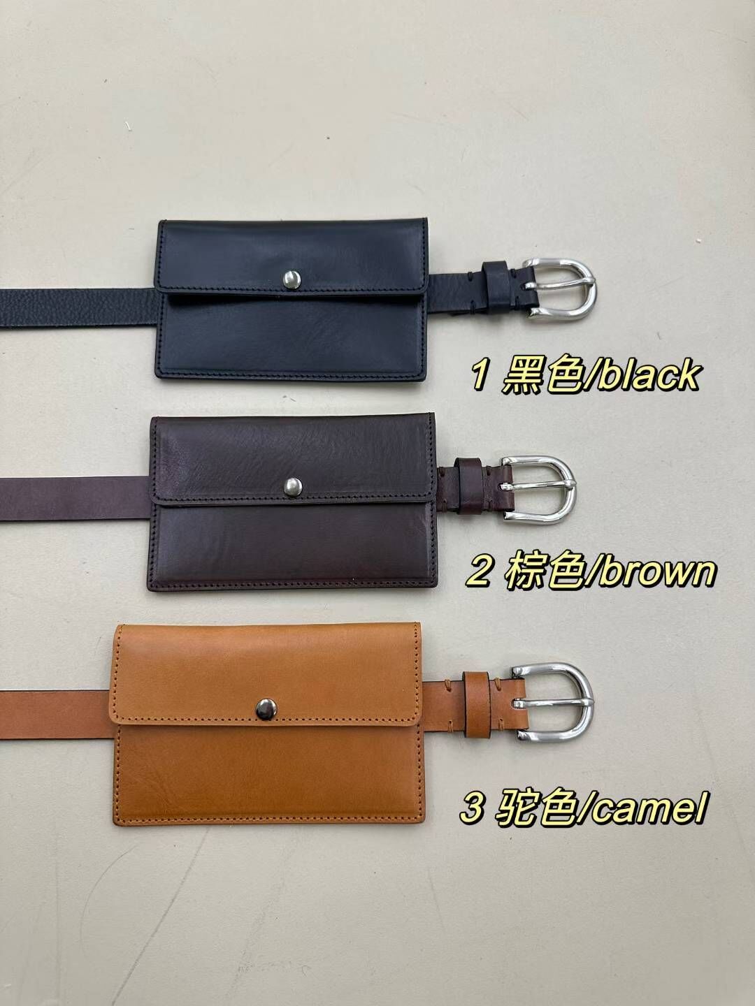 BT5114 光面牛皮腰帶腰包套裝