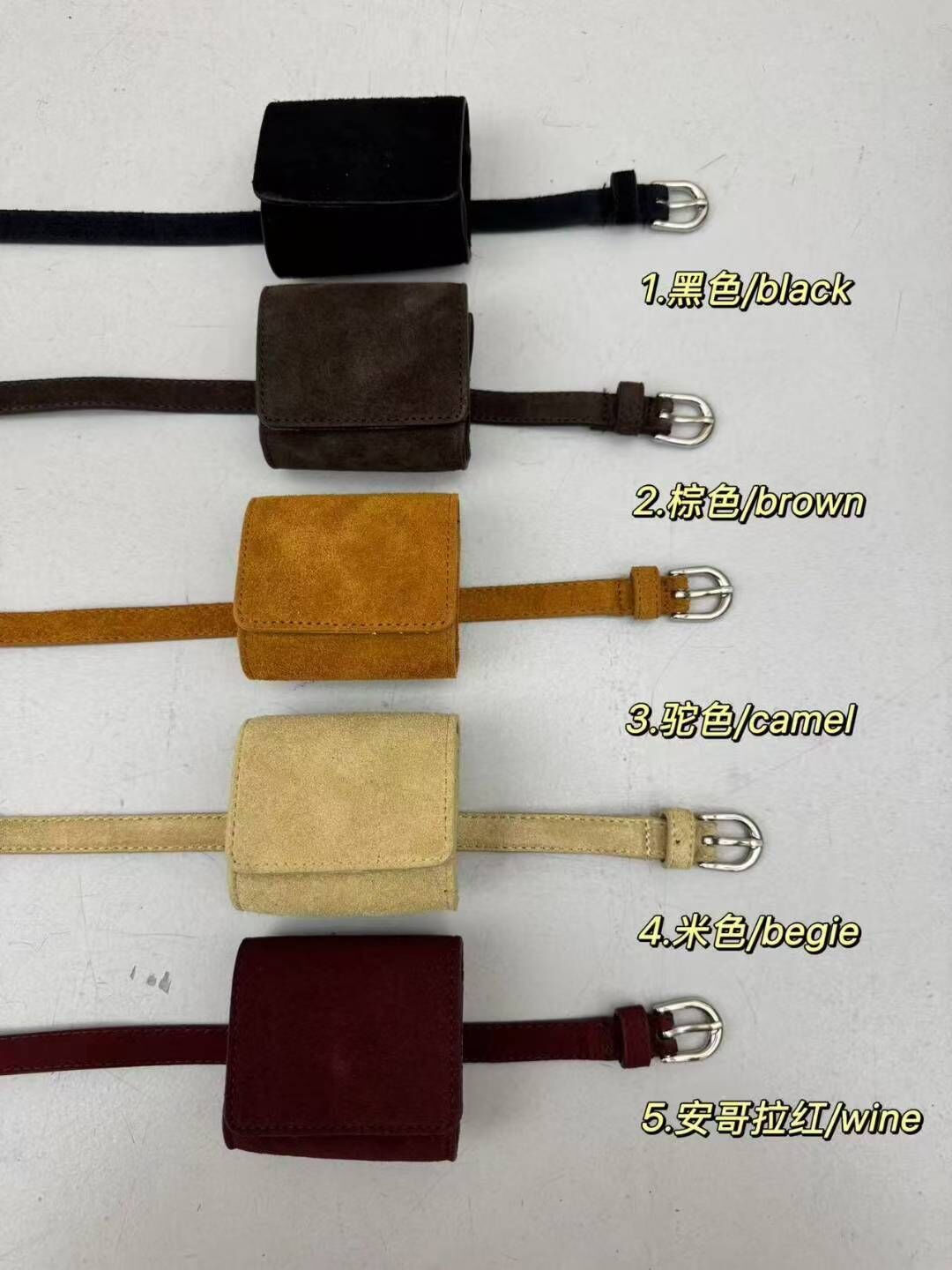 BT5117 義大利牛皮麂皮饅頭包皮帶套裝