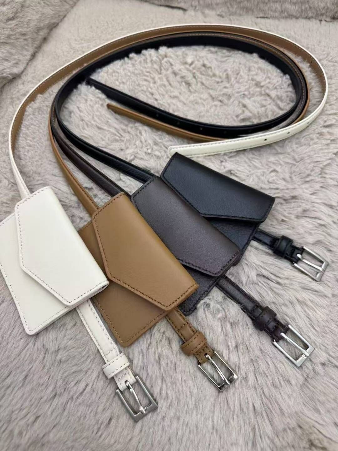 BT5118 爆款信封包套裝🔥義大利牛皮光澤腰帶腰包套裝
