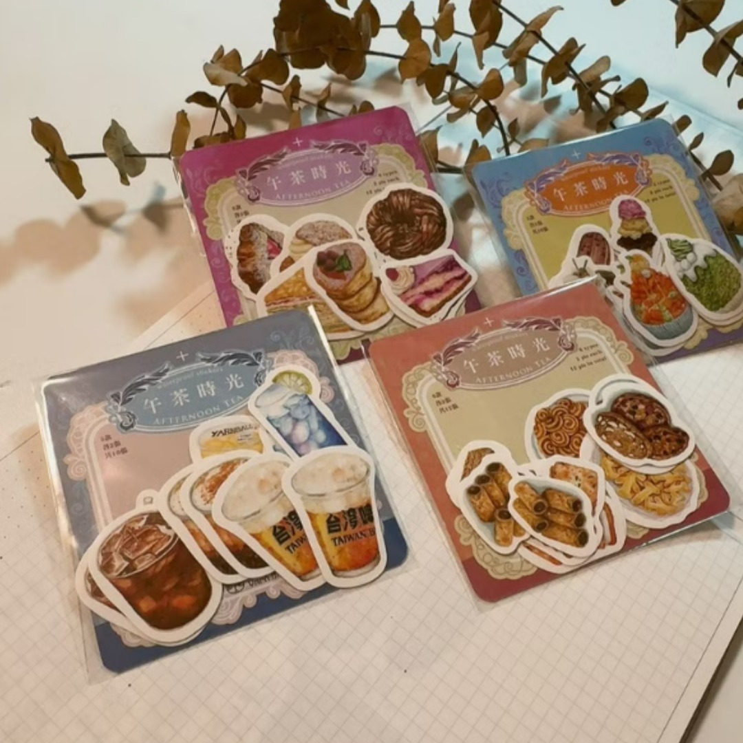 大全套 下午茶時光小貼紙組 珠光防水貼紙｜針線球 Yarnball 台灣