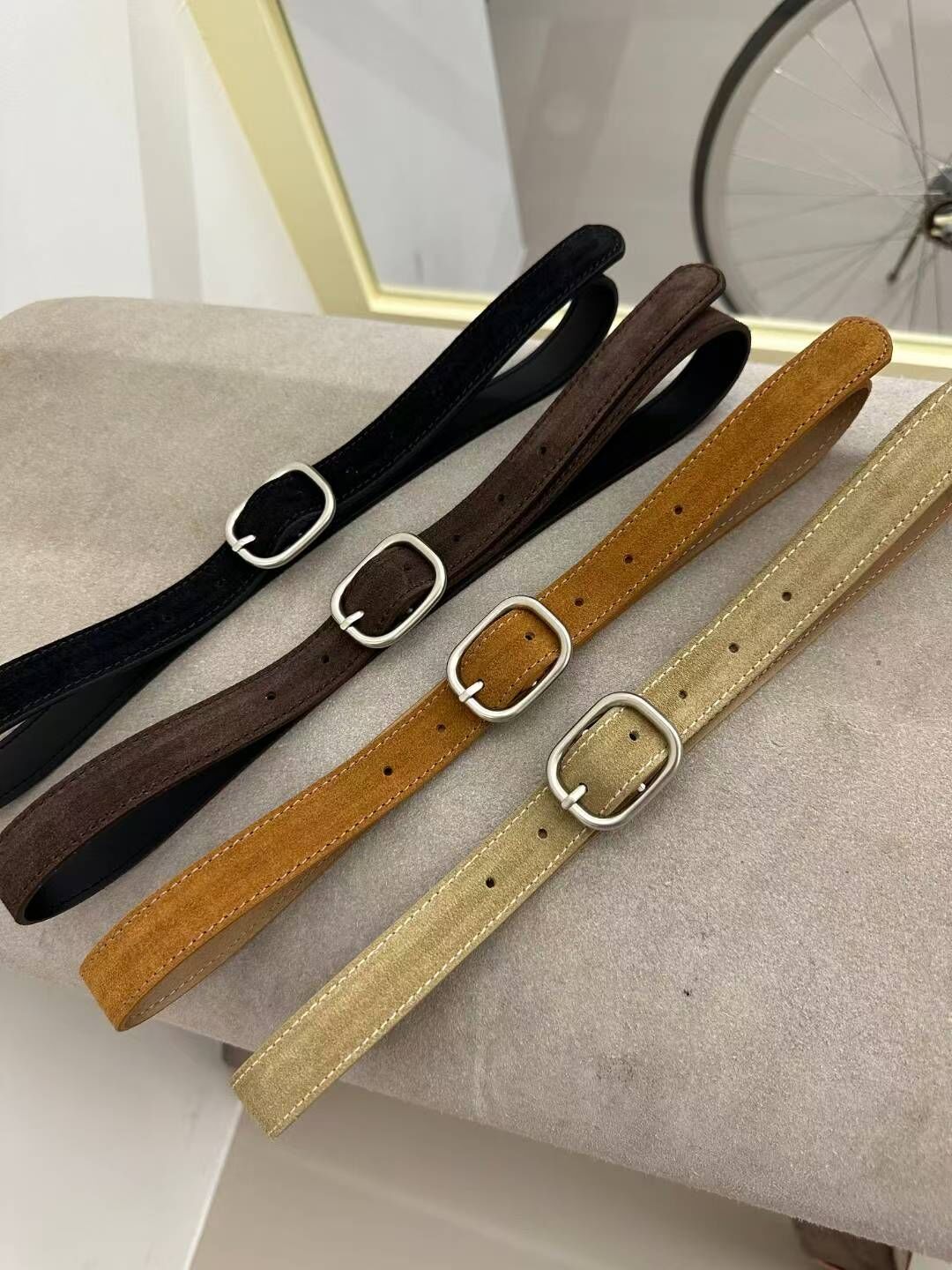 BT5122 意大利牛皮麂皮腰带（寬2.5cm）