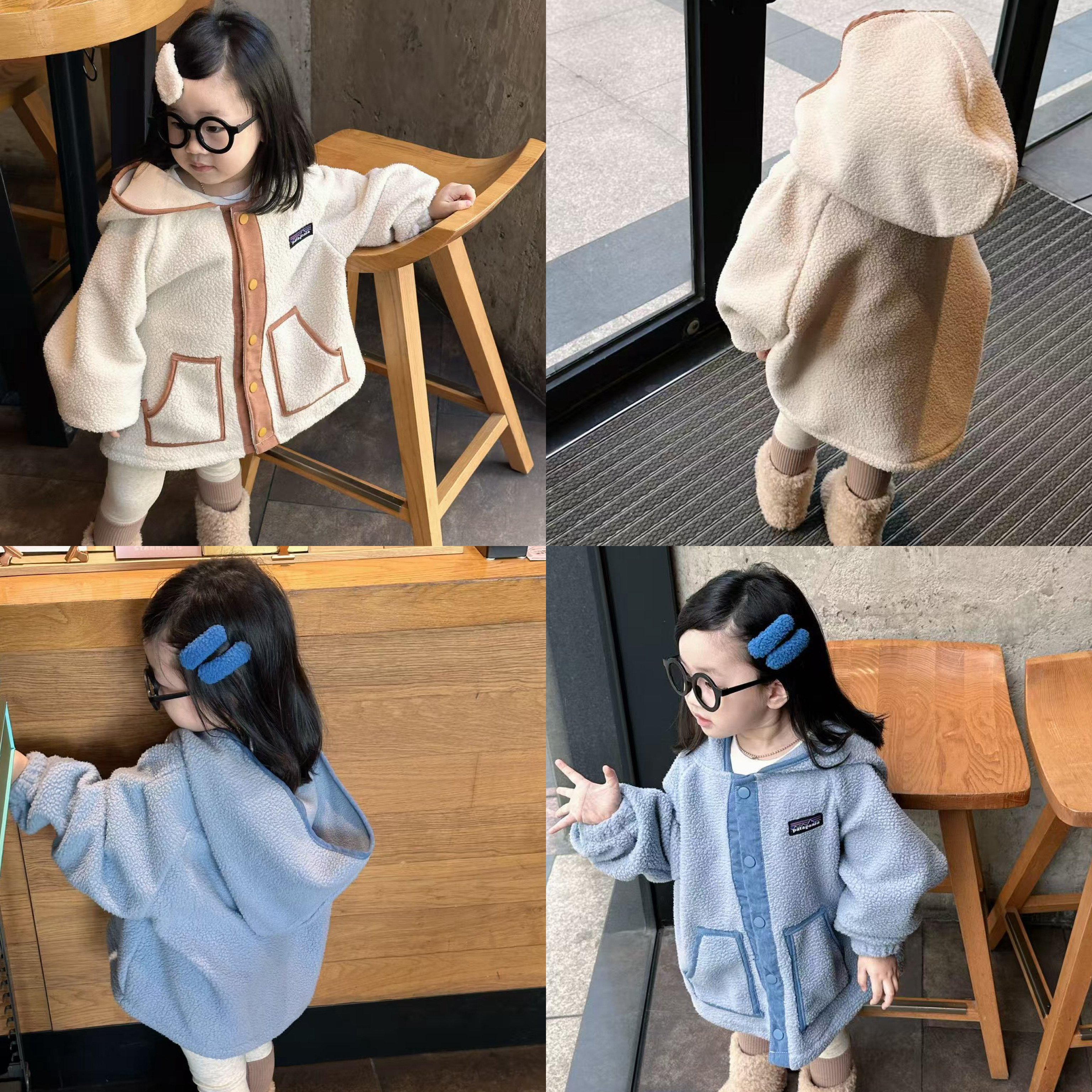 𝐏𝐚𝐭𝐚𝐠𝐨𝐧𝐢𝐚 搖粒絨口袋連帽外套 現貨