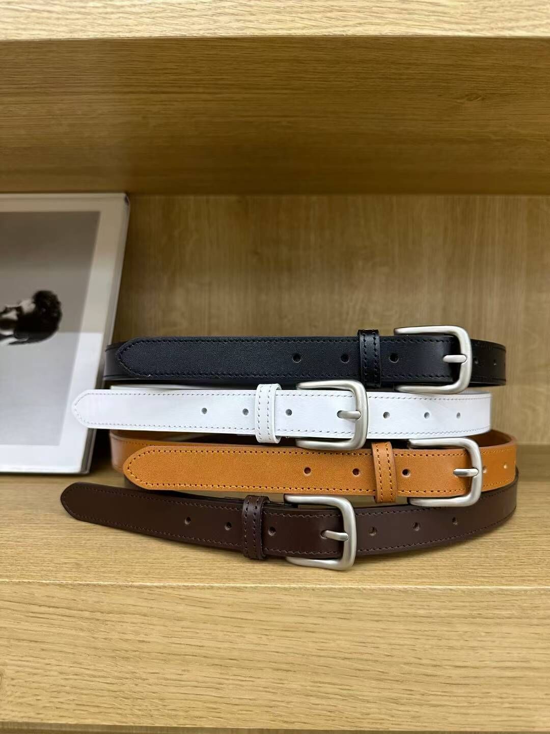 BT5126 義大利牛皮霧面雙邊壓線腰帶（寬2.5cm）