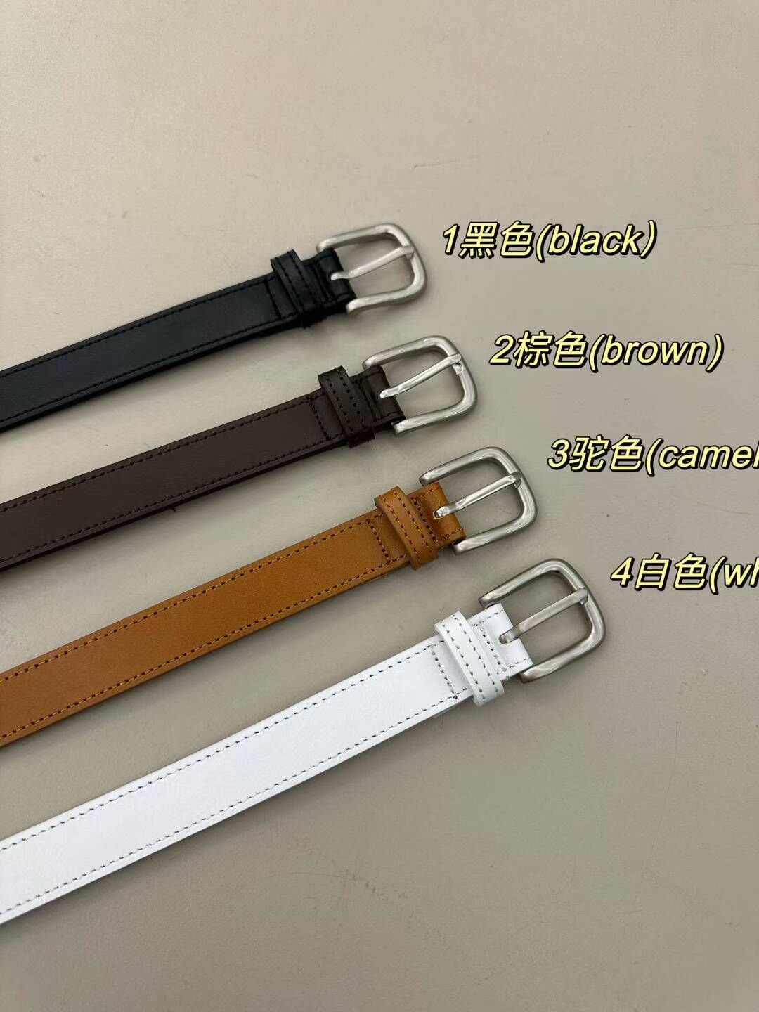 BT5126 義大利牛皮霧面雙邊壓線腰帶（寬2.5cm）