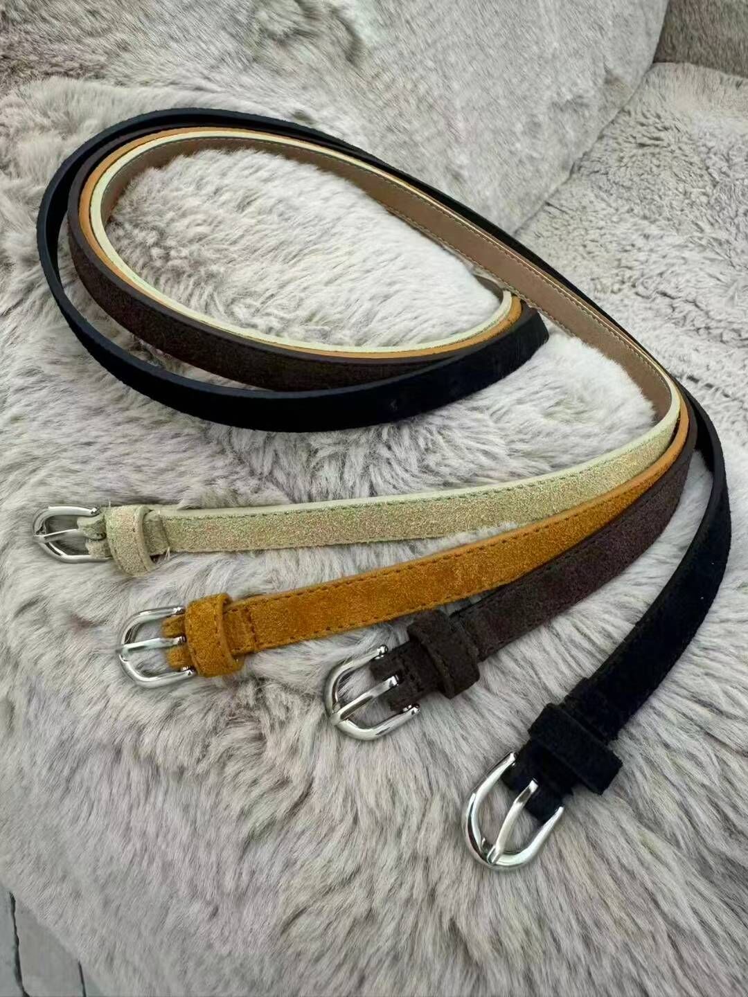 BT5134 義大利牛皮麂皮細皮帶