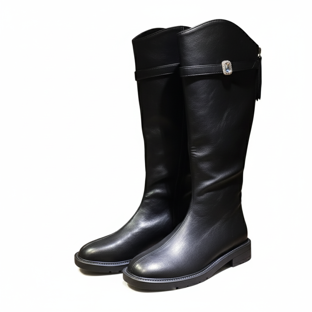 Yauritos | LVB002| 溫柔甜美膝下長靴 (水鑽方釦)