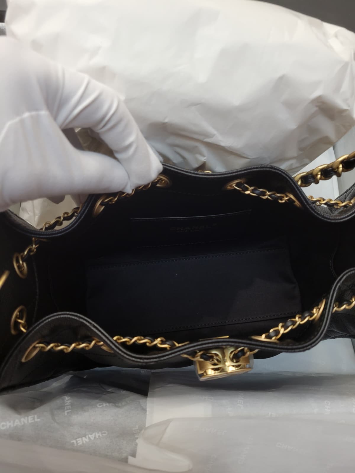 CHANEL AS5631 25 MINI BLACK GOLD CAVIAR 黑金 粒紋牛皮