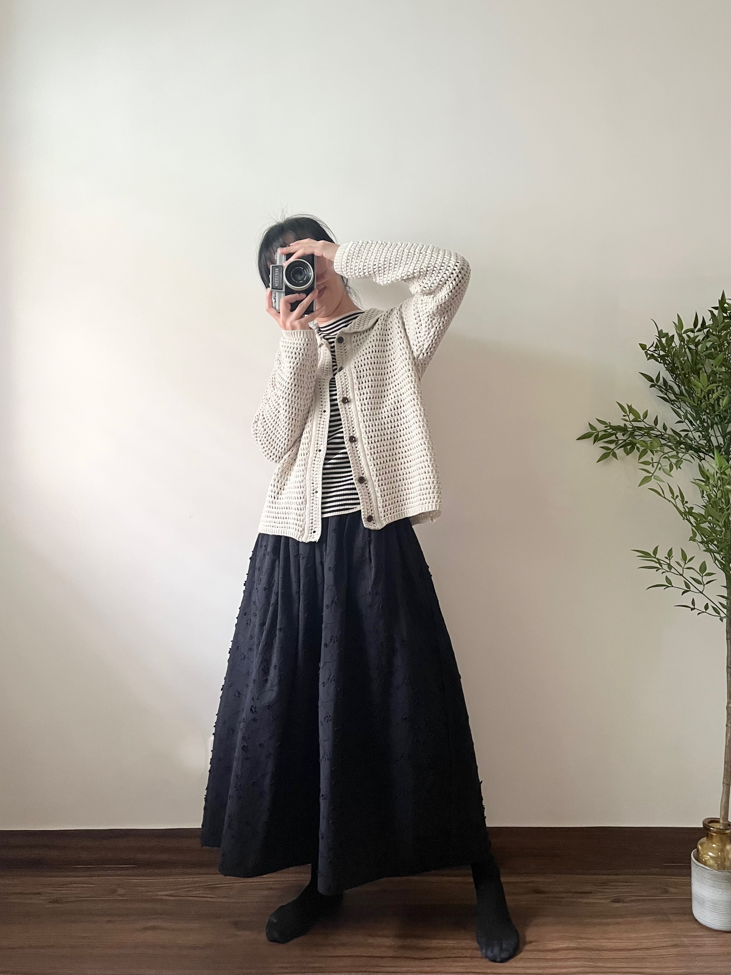 🌿粗線大織紋外套