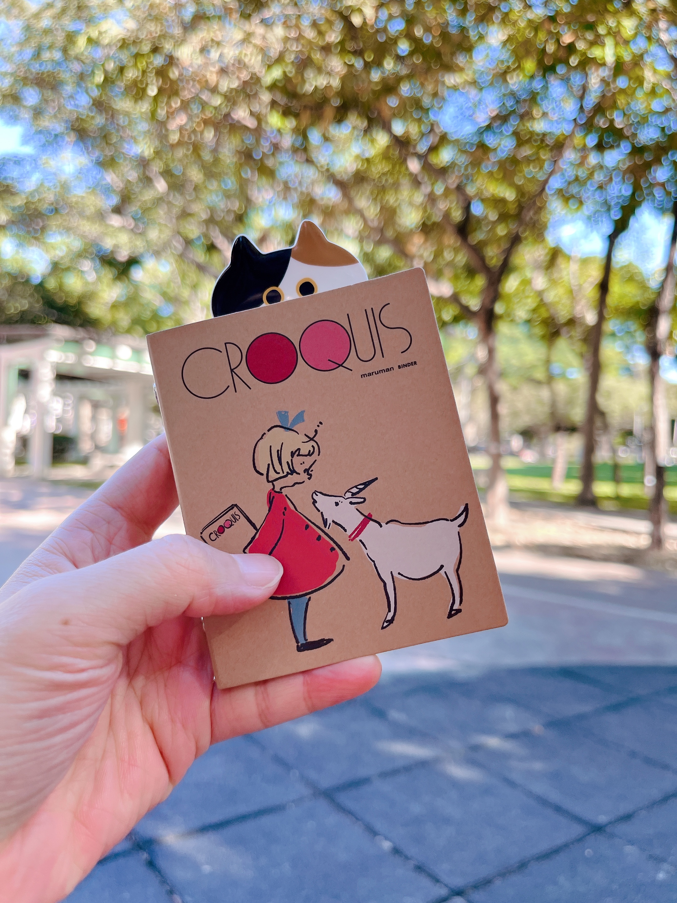 限定 9孔 迷你活頁夾 女孩與山羊 Nori Cori 附10枚內頁 牛皮紙封面｜MARUMAN 日本