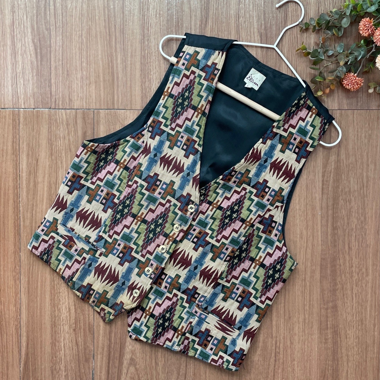 民族墨西哥風幾多何圖案織花馬甲