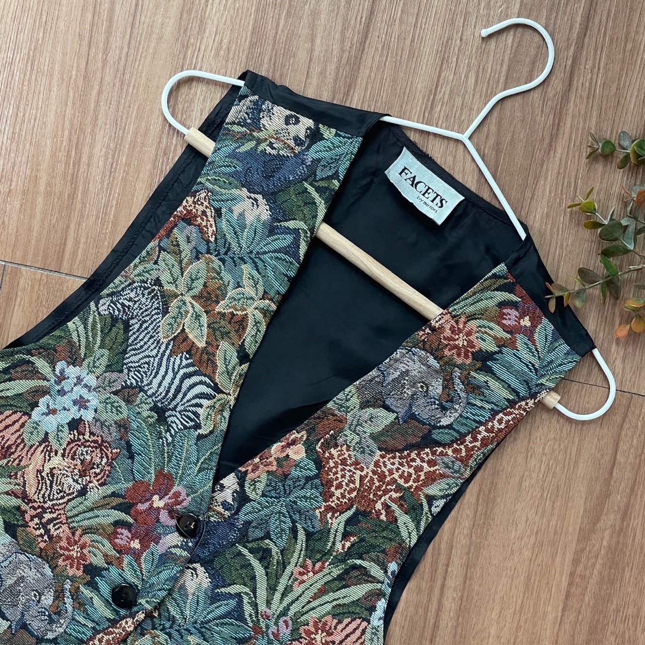 美國製動物叢林織花馬甲