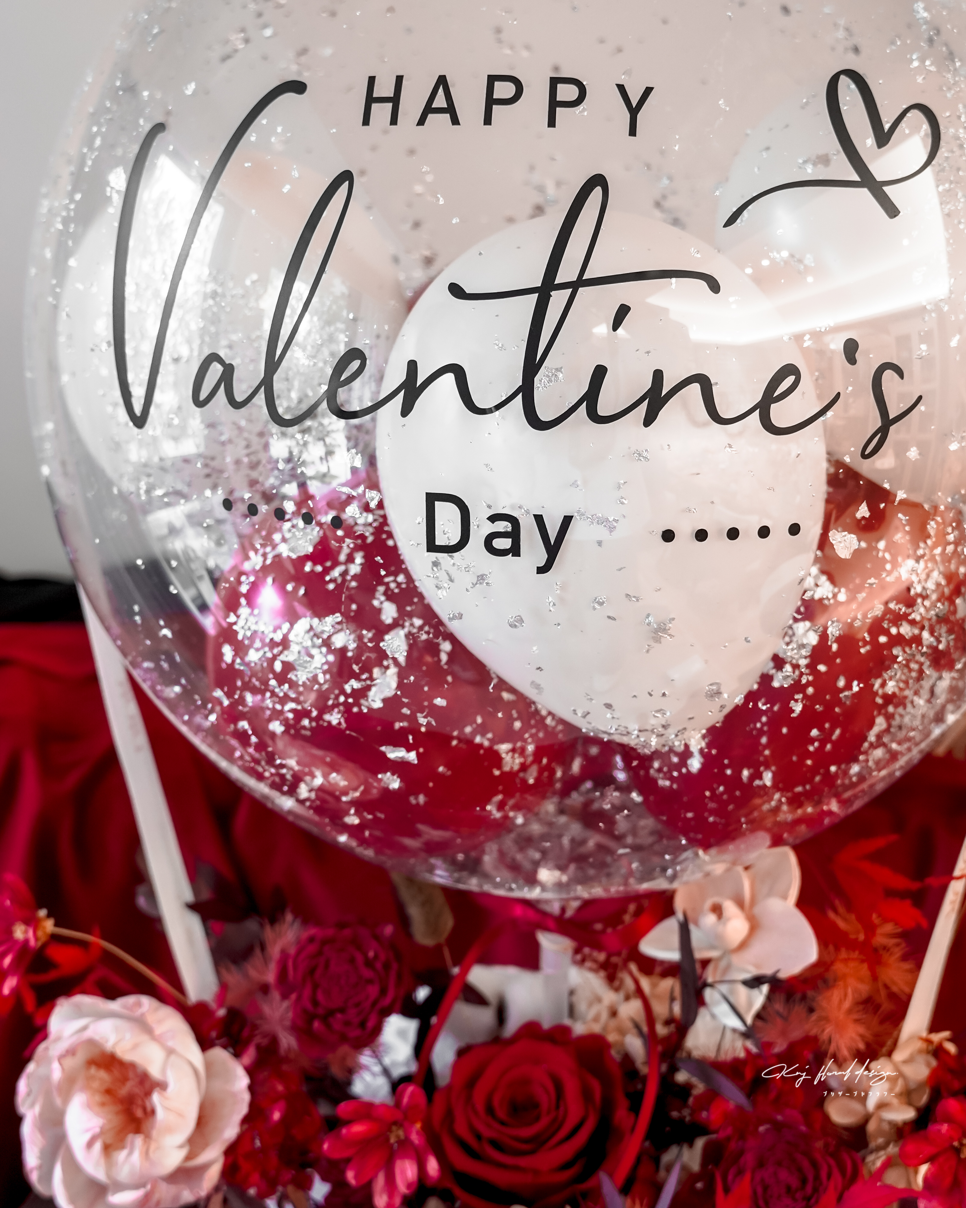 紅絲絨熱氣球永生花禮