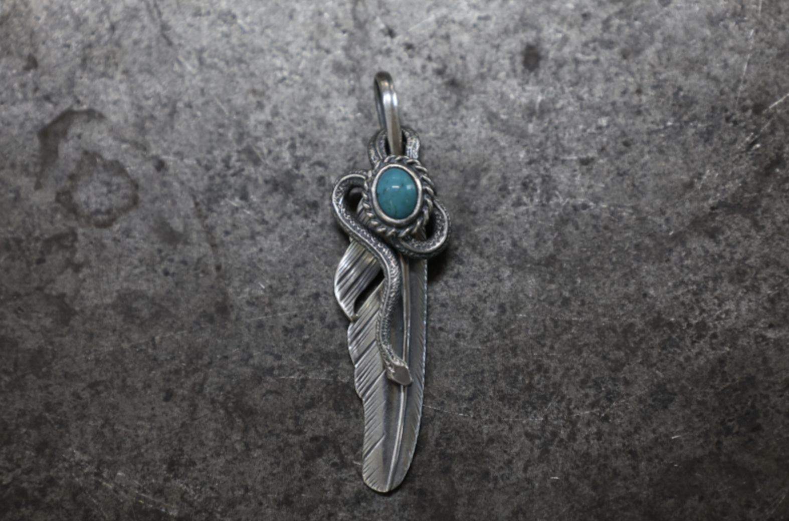 SE-1462 1st feather w snake/turquoise