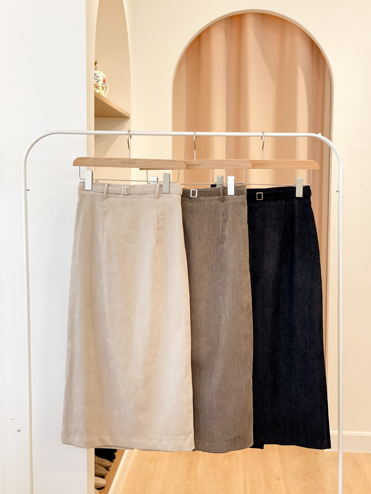 SK584 Cinnamon Velvet Pencil Long Skirt