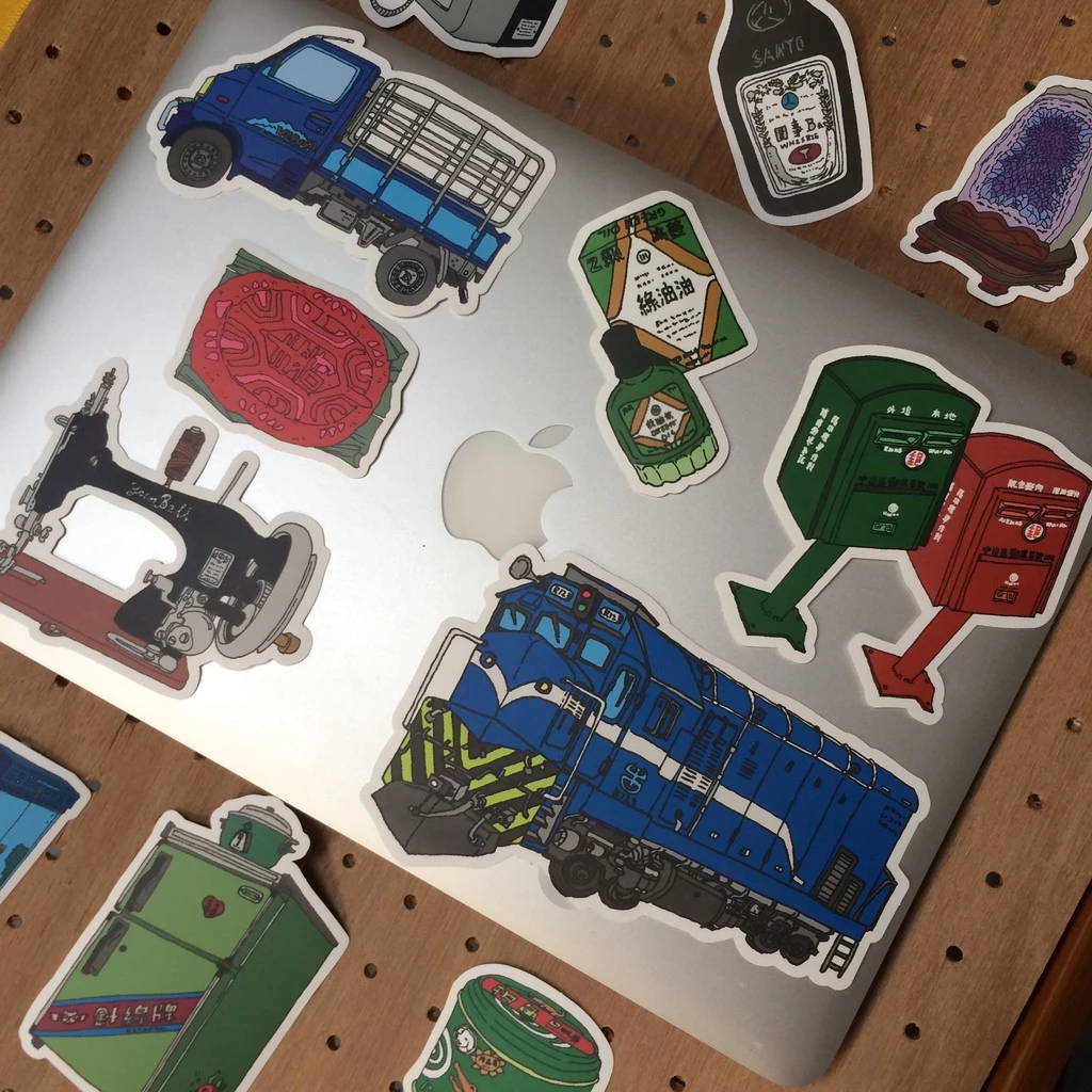 台灣色彩 防水超大貼紙 12張入｜針線球 Yarnball 台灣