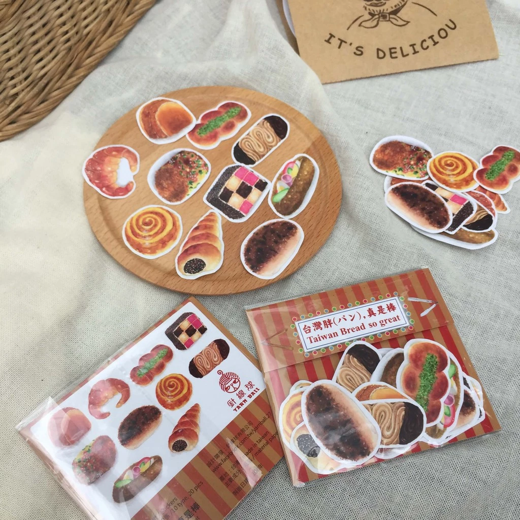 台灣胖真是棒 麵包小貼紙 套裝組 10款20入｜針線球 Yarnball 台灣