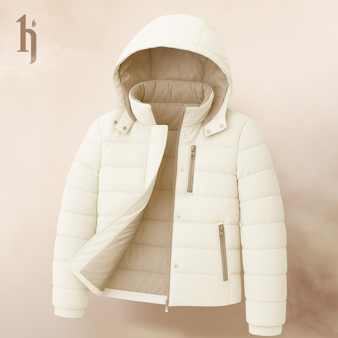 蓄熱雲絲絨外套-杏色