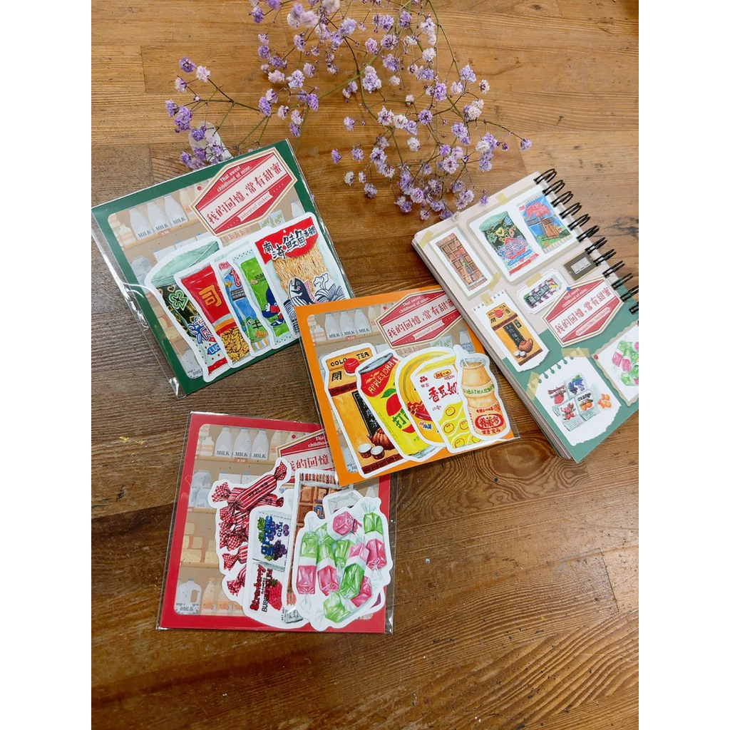 糖果 我的回憶常有甜蜜 貼紙組 珠光防水貼紙 5張入｜針線球 Yarnball 台灣
