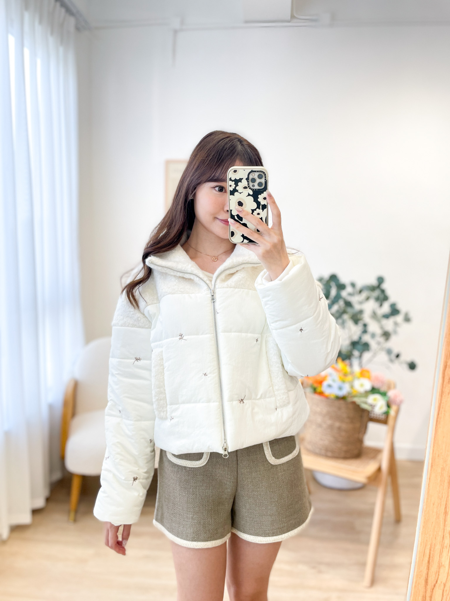 JK253 Wool Floral Quilted Jacket