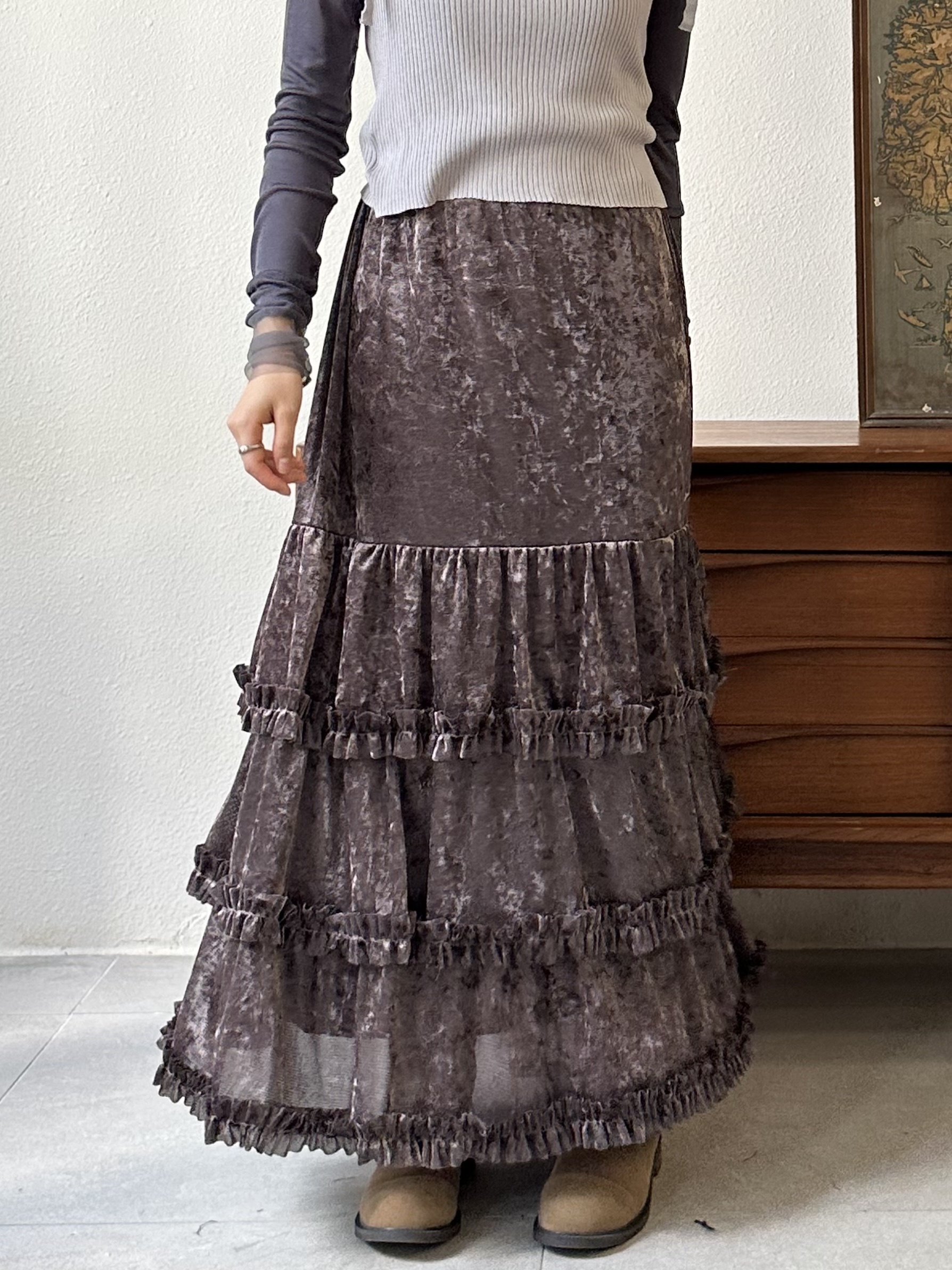 網眼絲絨蛋糕裙 - SK54851