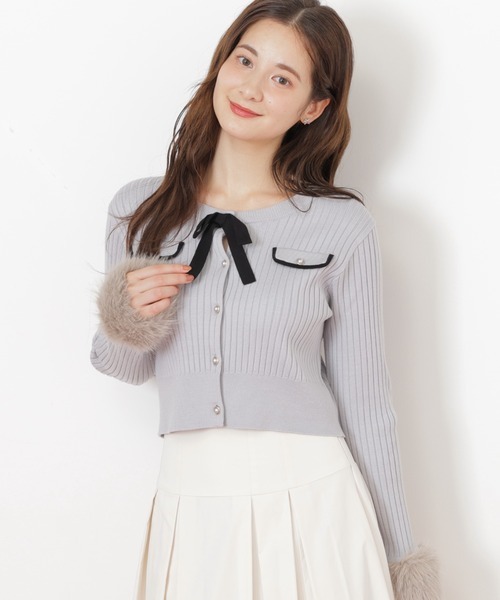 [預購] JILL by JILL STUART 袖口可拆毛絨針織衫